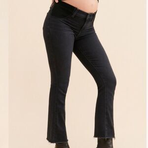 Paige Claudine Black Lotus Maternity Jeans with Raw Hem New with Tags